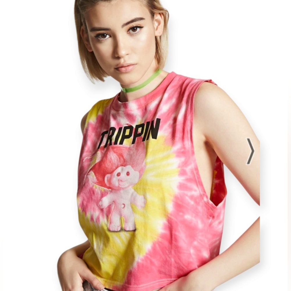 Tie-Dye Troll Graphic Tank Top